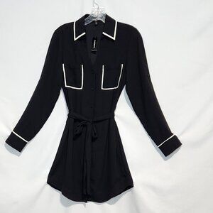 Express Black Shirt Dress with Sash Size XS